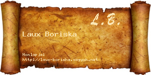 Laux Boriska névjegykártya